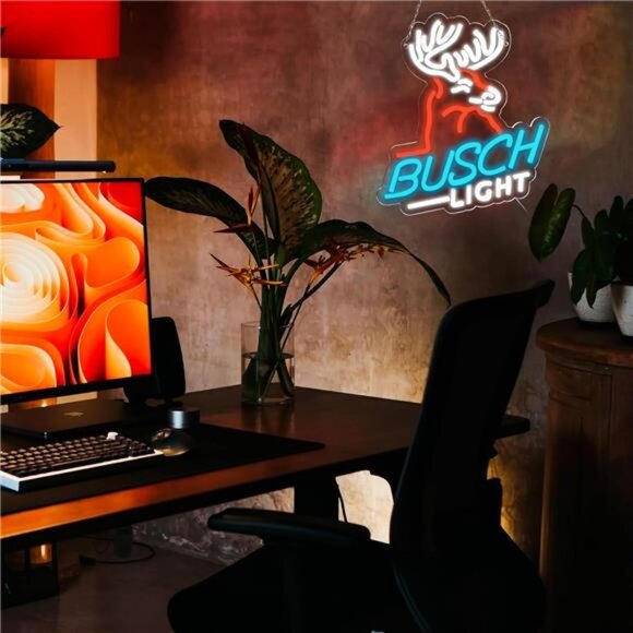 Busch Light Beer Neon LED Sign Deer Wall Decor Man Cave Beer Bar Pub Party - Picture 5 of 7